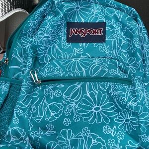 JanSport Turquoise Floral Backpack